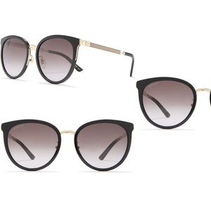 Gucci black and gold aviators